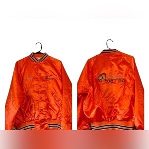 Men’s vintage 70s/80s Orange Satin Starter Windbreaker Bomber Jacket “Jerry”